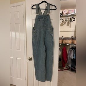 Blue Front Pocket Maternity Jean Overalls Pink Blush Medium